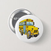 School Bus Cartoon Ronde Button 5,7 Cm (Voorkant /achterkant)