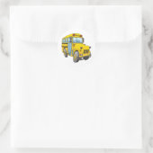 School Bus Cartoon Ronde Sticker (Tas)