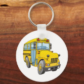 School Bus Cartoon Sleutelhanger (Voorkant)
