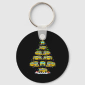 School Bus Christmas Tree Funny Santa Bus Driver P Sleutelhanger (Voorkant)