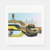 School Bus City Scene Servet (Voorkant)