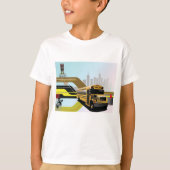 School Bus City Scene T-shirt (Voorkant)