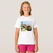 School Bus City Scene T-shirt (Voorkant volledig)