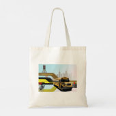 School Bus City Scene Tote Bag (Achterkant)
