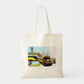 School Bus City Scene Tote Bag (Voorkant)