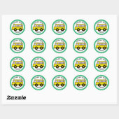 School Bus Dank je Ronde Sticker (Vel)