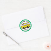 School Bus Dank je Ronde Sticker (Envelop)