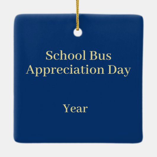 School Bus Driver Appreciation Day Ornament (Achterkant)
