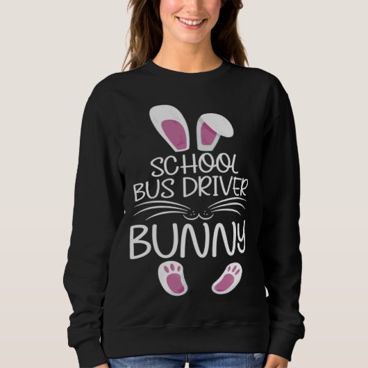 School Bus Driver Bunny Matching Family Easter Day Trui (Voorkant)