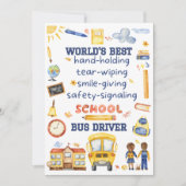 School Bus Driver Dank je kaart of cadeau Label (Voorkant)