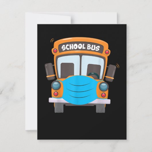 School Bus Driver Gezichtsmasker Grappig Kostuum X Notitiekaartje (Voorkant)