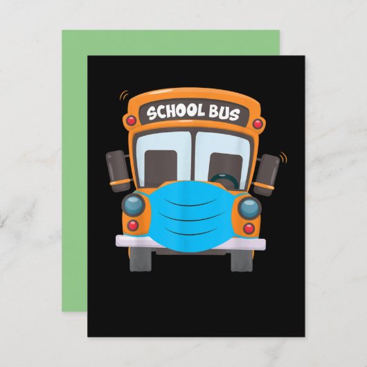 School Bus Driver Gezichtsmasker Grappig Kostuum X Notitiekaartje (Voorkant / Achterkant)