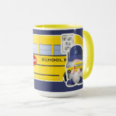 School Bus Driver Gnome met schoolbus Mok (Voorkant rechts)
