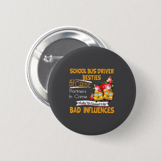 School Bus Driver Ies  Ronde Button 5,7 Cm (Voorkant /achterkant)