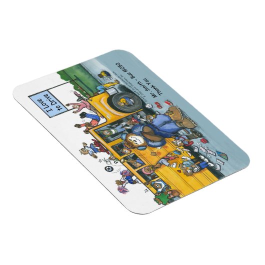 School Bus Driver Magnet, mannelijke chauffeur Magneet (Rechterzijde)