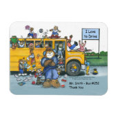 School Bus Driver Magnet, mannelijke chauffeur Magneet (Horizontaal)