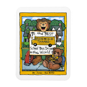 School Bus Driver Magnet van een jongen Magneet