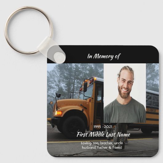 School Bus Driver Memorial Keepsake  Sleutelhanger (Voorkant)