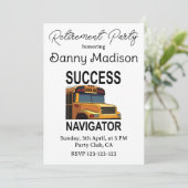 School Bus Driver Pensioen Partij Kaart (Staand voorkant)