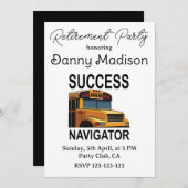 School Bus Driver Pensioen Partij Kaart (Voorkant / Achterkant)