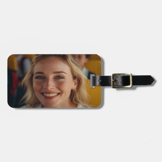 School Bus Driver Photo Customize Bagagelabel (Voorkant horizontaal)