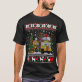 School Bus Driver Reindeer Santa Hat Ugly Christma T-shirt (Voorkant)