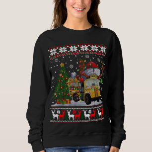 School Bus Driver Reindeer Santa Hat Ugly Christma Trui