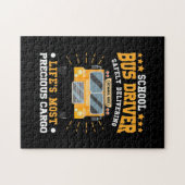 School Bus Driver Safely Delivering Legpuzzel (Horizontaal)