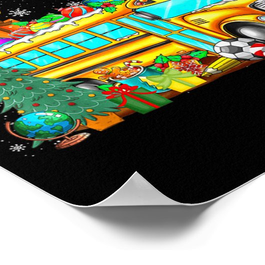 School Bus Driver Santa Hat Merry Christmas Tree M Poster (Hoek)