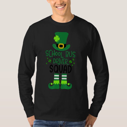 School Bus Driver Squad St Patricks Day Funny Lepr T-shirt (Voorkant)