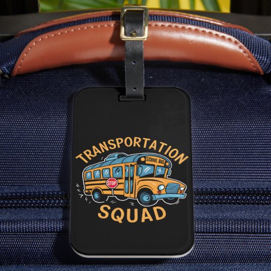 School Bus Driver Transport Squad Bagagelabel (Voorkant Insitu 2)