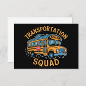 School Bus Driver Transport Squad Bedankkaart (Voorkant / Achterkant)