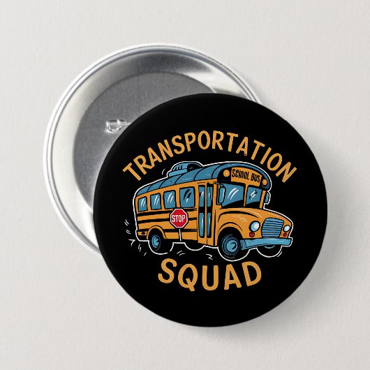 School Bus Driver Transport Squad Ronde Button 7,6 Cm (Voorkant /achterkant)