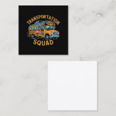 School Bus Driver Transport Squad Vierkante Visitekaartje (Voorkant / Achterkant)