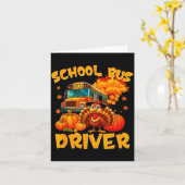 School Bus Driver Turkey Thanksgiving Gift  Kaart (Gele Bloem)