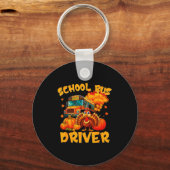 School Bus Driver Turkey Thanksgiving Gift  Sleutelhanger (Voorkant)