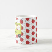 School Bus Driver Yellow Apple Pattern Koffiemok (Center)