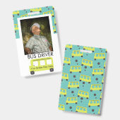 School Bus Driver Yellow Confetti Day Care Badge (Voor- en achterkant)