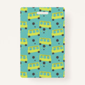 School Bus Driver Yellow Confetti Day Care Badge (Achterkant)