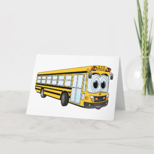 School Bus Flat Nose Cartoon Kaart