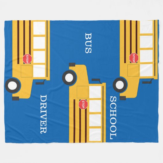 School Bus Fleece Blanket (Voorkant (Horizontaal))