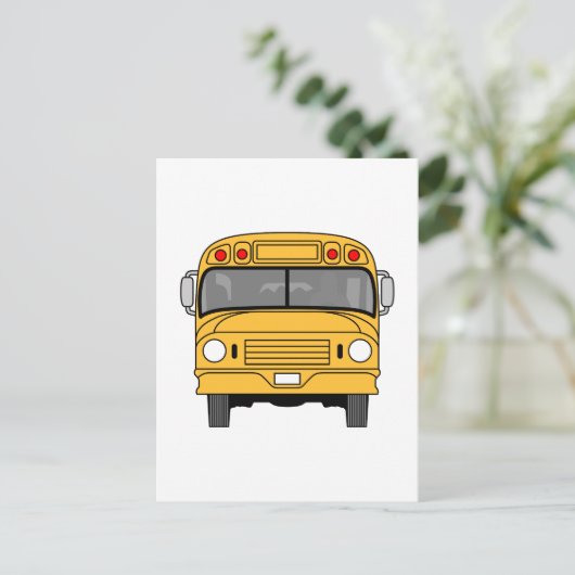 School Bus Front Briefkaart (Staand voorkant)