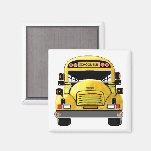 School bus gepersonaliseerde magneet (Voorkant / Achterkant)