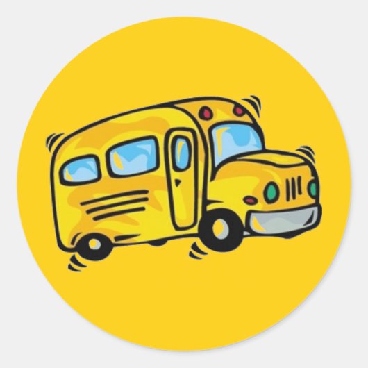 SCHOOL BUS GRAPHIC BACK ELEMENTARY GRADES LEARING RONDE STICKER (Voorkant)