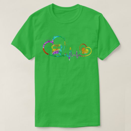 SCHOOL BUS HEARTBEAT ART T-SHIRT (Design voorkant)