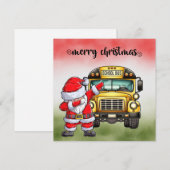 School Bus Kerstmis voor chauffeur Feestdagenkaart (Voorkant / Achterkant)