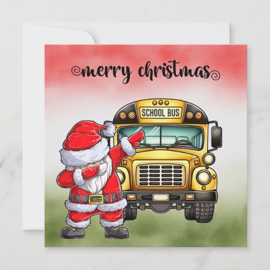 School Bus Kerstmis voor chauffeur Feestdagenkaart (Voorkant)