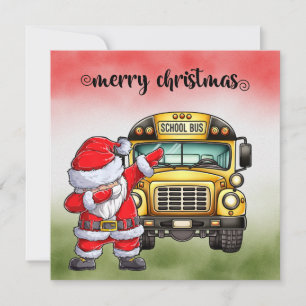School Bus Kerstmis voor chauffeur Feestdagenkaart