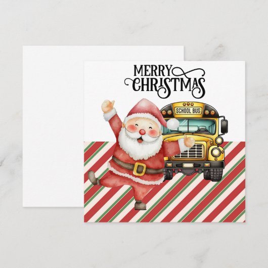 School Bus Kerstmis voor chauffeur Feestdagenkaart (Voorkant / Achterkant)