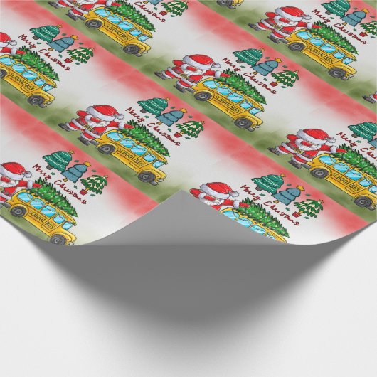 School Bus Kerstmis voor chauffeur met Sinterklaas Cadeaupapier (Hoek)